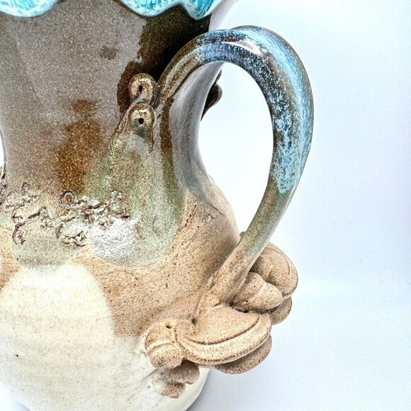 Stoneware Michigan Artisan Made Pitcher 1992 Vintage Sam Machulis Signed - Picture 8 of 11